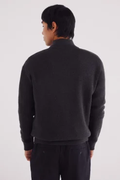 Springfield Camisolas-Casaco de malha com fecho-éclair Milano cinzento