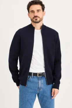 Dockers Camisolas-Casaco de malha com fecho-éclair Azul