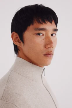 Springfield Camisolas-Casaco de malha com fecho-éclair Milano cru