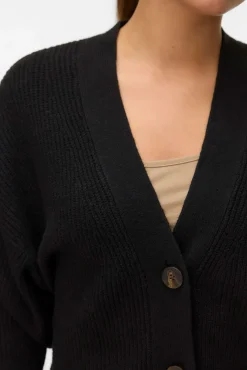 Vero Moda Camisolas-Casaco de malha curto de manga comprida Preto