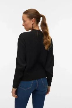 Vero Moda Camisolas-Casaco de malha curto de manga comprida Preto