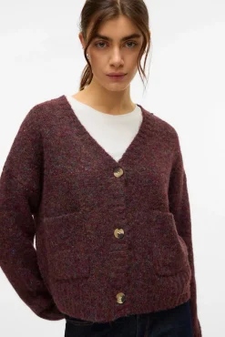 Vero Moda Camisolas-Casaco de malha curto de manga comprida com bolsos Roxo