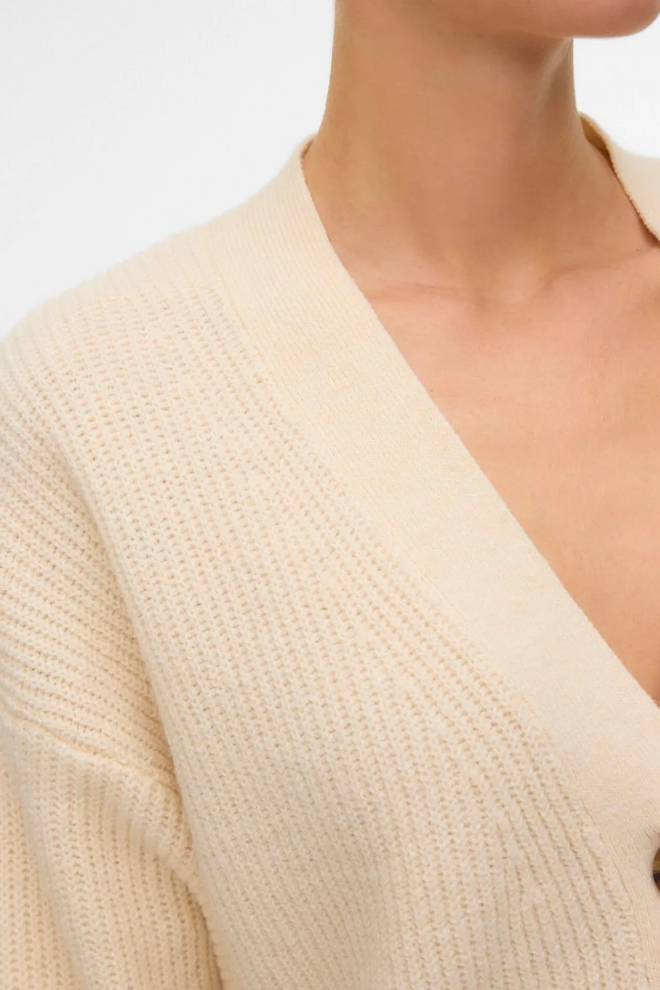 Vero Moda Camisolas-Casaco de malha curto de manga comprida Tostado