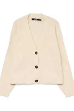 Vero Moda Camisolas-Casaco de malha curto de manga comprida Tostado