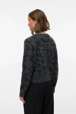 Vero Moda Camisolas-Casaco de malha curto de manga comprida Cinzento