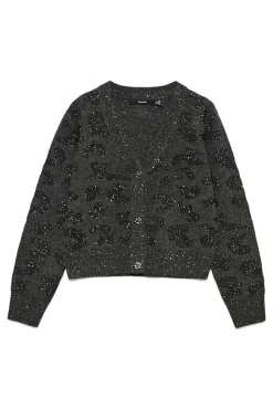 Vero Moda Camisolas-Casaco de malha curto de manga comprida Cinzento