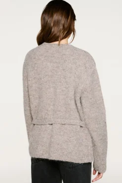 Selected Camisolas-Casaco de malha de alpaca com laçada Tostado