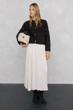 Pedro del Hierro Camisolas-Casaco de malha de crochet Marrom