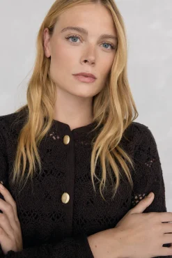 Pedro del Hierro Camisolas-Casaco de malha de crochet Marrom