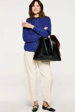 Selected Camisolas-Casaco de malha de lã e alpaca. Azul