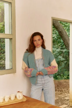 Jaase Camisolas-Casaco de malha de malha Azul