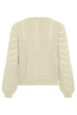 Vila Camisolas-Casaco de malha de malha Ecru