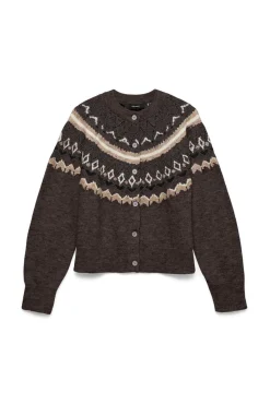 Vero Moda Camisolas-Casaco de malha de malha Castanho