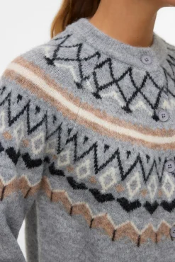 Vero Moda Camisolas-Casaco de malha de malha Cinzento