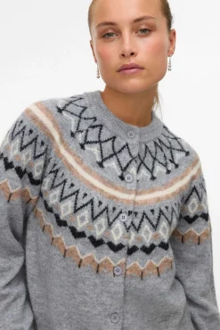 Vero Moda Camisolas-Casaco de malha de malha Cinzento