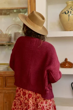 Jaase Camisolas-Casaco de malha de malha Granada