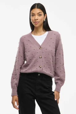 Vila Camisolas-Casaco de malha de malha com malha Subiu