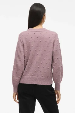 Vila Camisolas-Casaco de malha de malha com malha Subiu