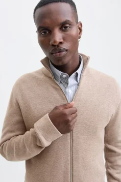 Jack & Jones Camisolas-Casaco de malha de malha estruturada Tostado