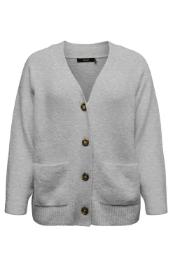 Vero Moda Curve Camisolas-Casaco de malha de malha curva Cinzento