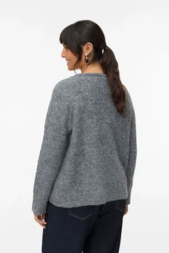 Vero Moda Curve Camisolas-Casaco de malha de malha curva Cinzento