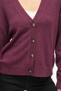 Vila Camisolas-Casaco de malha de malha com botões e viscose Granada