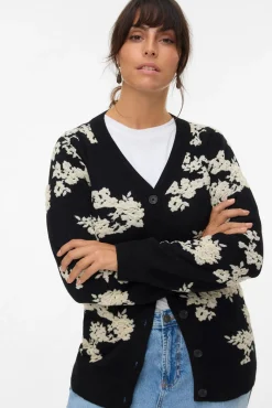 Vero Moda Curve Camisolas-Casaco de malha de malha curva Preto