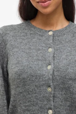 Vila Camisolas-Casaco de malha de malha com malha Cinzento