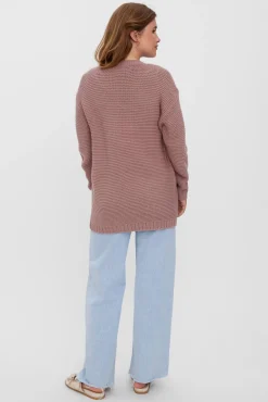 Vero Moda Camisolas-Casaco de malha de mulher de manga comprida com botões Roxo