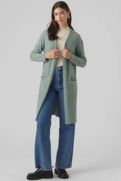 Vero Moda Camisolas-Casaco de malha de mulher comprido com manga comprida Verde