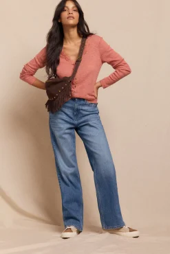 Slowlove T-Shirts-casaco de malha de renda Subiu