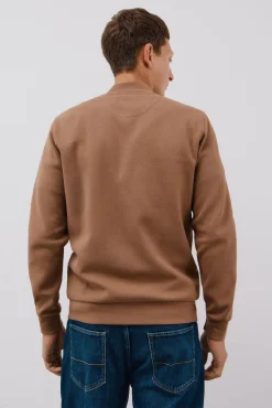 Cortefiel Camisolas-Casaco de malha gola bomber Tostado