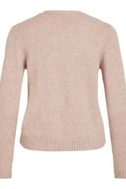 Vila Camisolas-Casaco de malha longo de malha com viscose Subiu