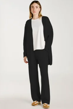 Vila Camisolas-Casaco de malha longo de malha com viscose Preto