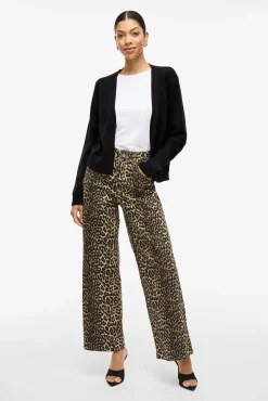 Vila Camisolas-Casaco de malha longo de malha com viscose Preto