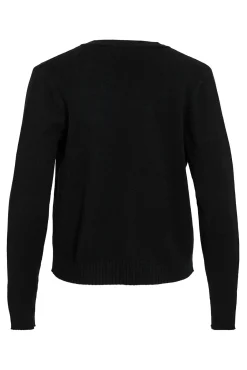 Vila Camisolas-Casaco de malha longo de malha com viscose Preto