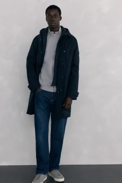 Pedro del Hierro Camisolas-Casaco de malha tecido técnico Cizento