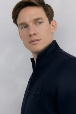 Pedro del Hierro Camisolas-Casaco de malha tecido técnico Preto