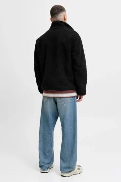 Jack & Jones Casacos-Casaco de pelúcia preto