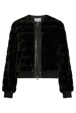 Vila Sobretudos|Casacos-Casaco de pele sintética Preto