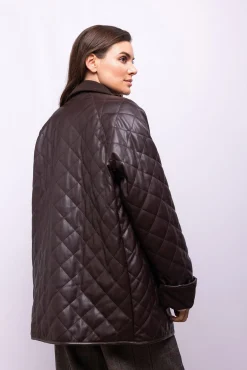 Object Sobretudos|Casacos-Casaco de pele sintética sobretudo Castanho