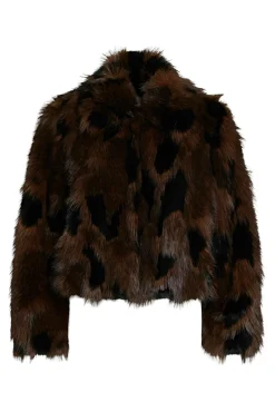 Vila Sobretudos|Casacos-Casaco de pele sobretudo com lapelas Castanho