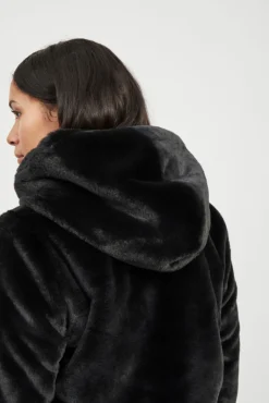 Object Casacos-Casaco de peluche Preto