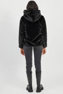 Object Casacos-Casaco de peluche Preto