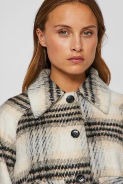 Vila Sobretudos|Casacos-Casaco de tecido abotoada Cinzento