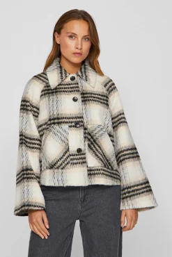 Vila Sobretudos|Casacos-Casaco de tecido abotoada Cinzento