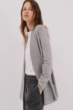 Cortefiel Camisolas-Casaco gola xaile Cinzento