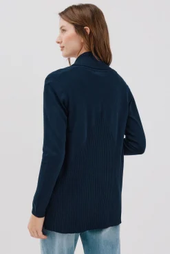 Cortefiel Camisolas-Casaco gola xaile Azul