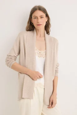 Cortefiel Camisolas-Casaco gola xaile Castanho