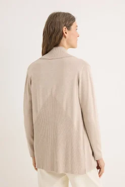 Cortefiel Camisolas-Casaco gola xaile Castanho